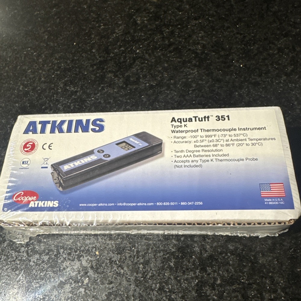 Cooper-Atkins AquaTuff 351 Type K   Waterproof  Thermometer 35100-K NEW